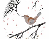 cetti's warbler // archival 8x10 fine art bird print from my original watercolour painting // by natasha newton
