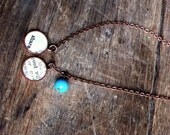 share. good will. repurposed vintage dictionary word pendants duo necklace