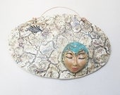Desert Goddess Ceramic Tile - Handmade Original Miniature Wall Hanging Art