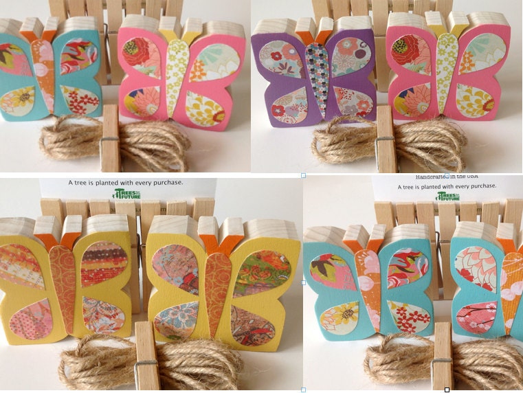 Butterfly Art Clips - Your Color Choice - eco-friendly - by Maple Shade Kids