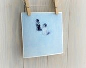 Salt and pepper watercolor illustration print, still life kitchen decor, pastel, minimal art from original painting 6x6 by Cathie Carlson