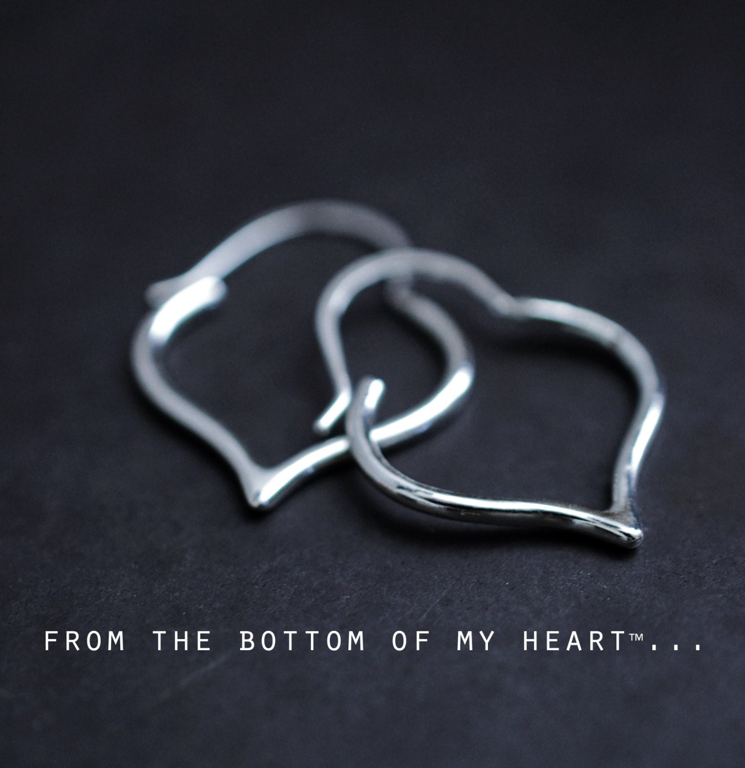 From the bottom of my heart (tm)...sterling silver heart hoop earrings, small