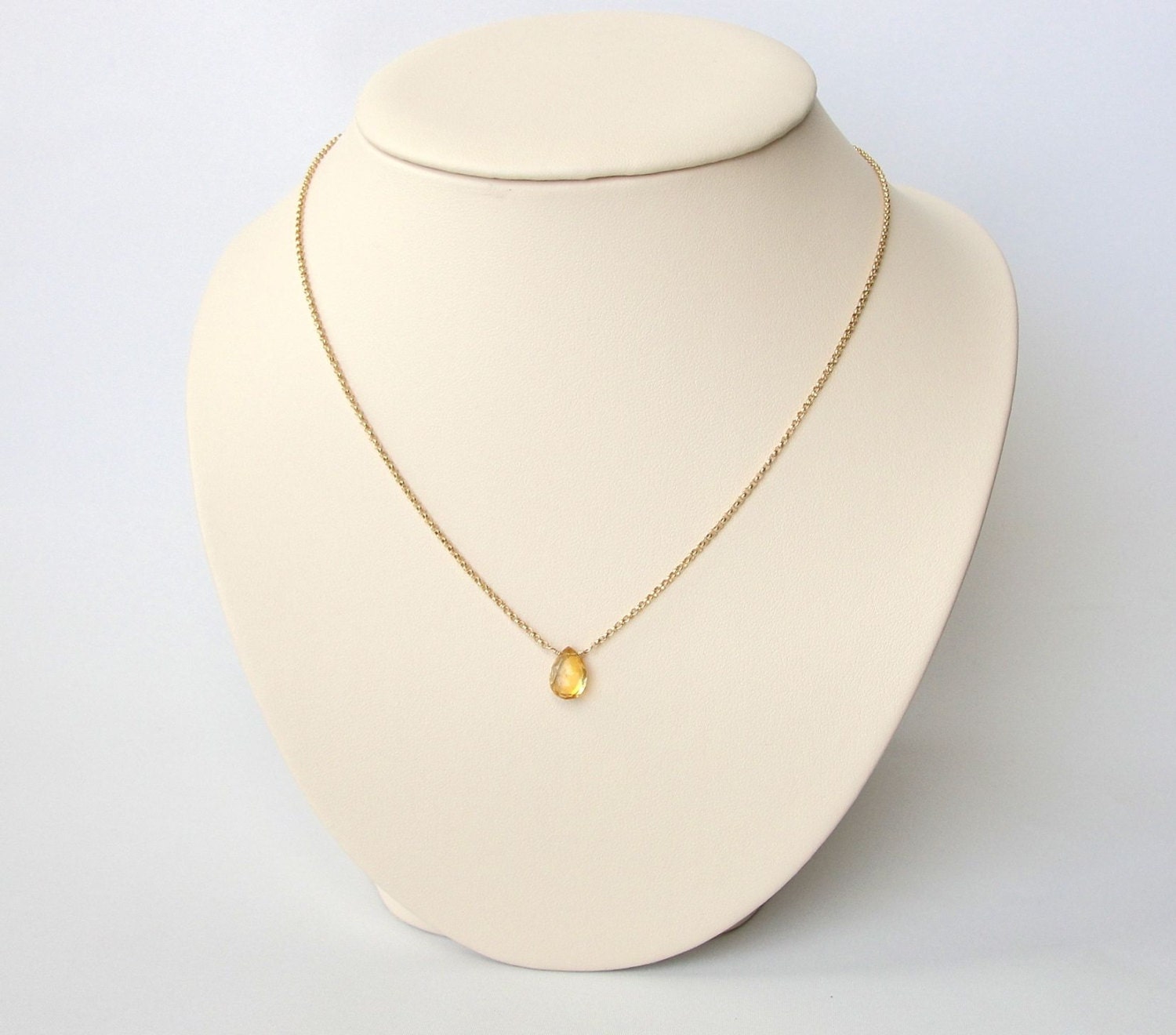 Citrine Necklace in Gold Fill, Delicate Gemstone Necklace, November Birthstone, Birthday Gift Idea