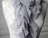 SS13 pleated textured SCARF by FAIRYTALE13 - Silver blue.