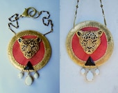 LAST ONE - Limited Edition - Vegan Leather Necklace - Golden Jaguar