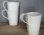 Hand built Porcelain Mug (Yellow Beads)