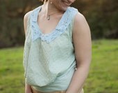 Robin's egg poufy blouse
