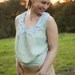 Robin's egg poufy blouse