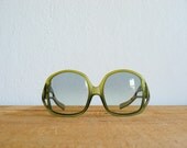 Vintage 1970s deadstock Christian Dior frosted green fade sunglasses