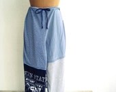 Penn State T Shirt Pants / Womens Plus Size Pants / 1X - 2X / Navy Light Slate Blue Stripe Gray / Soft / Cotton / Drawstring / ohzie