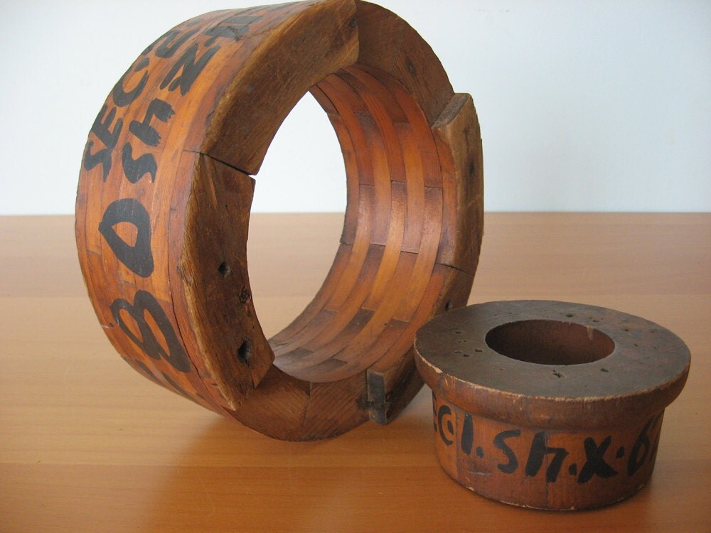 Industrial Wood Mold Pair - Industrial Decor