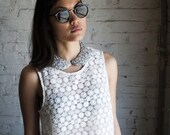 Silver Floral Peter Pan Collar Necklace, Metal Bib Necklace, Metal Collar, Spring Accessories -- The Lucky Collar
