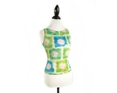 90's Emoticon Print Cyber Cut Out Back Crop Top