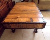 Rustic Pallet Wood Coffee Table. Rustic Wagon Shackle Coffee Table