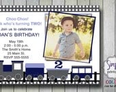 Train Invitation Blue & Gray Il_170x135