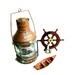 Vintage Ships Lantern Copper Anchor Oil Lamp Nautical