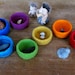 Waldorf Rainbow bowls - felted wool toy - eco-friendly - set of seven