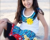 One Fish Two fish ruffle neckline Tank and  Skirt Combo Available in 6-12  months through 6/8