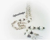 Elegant Bridal Jewelry Set-Necklace-Earrings-Stunning White Glass Pearl Beaded-Wedding Jewelry -(40.00)