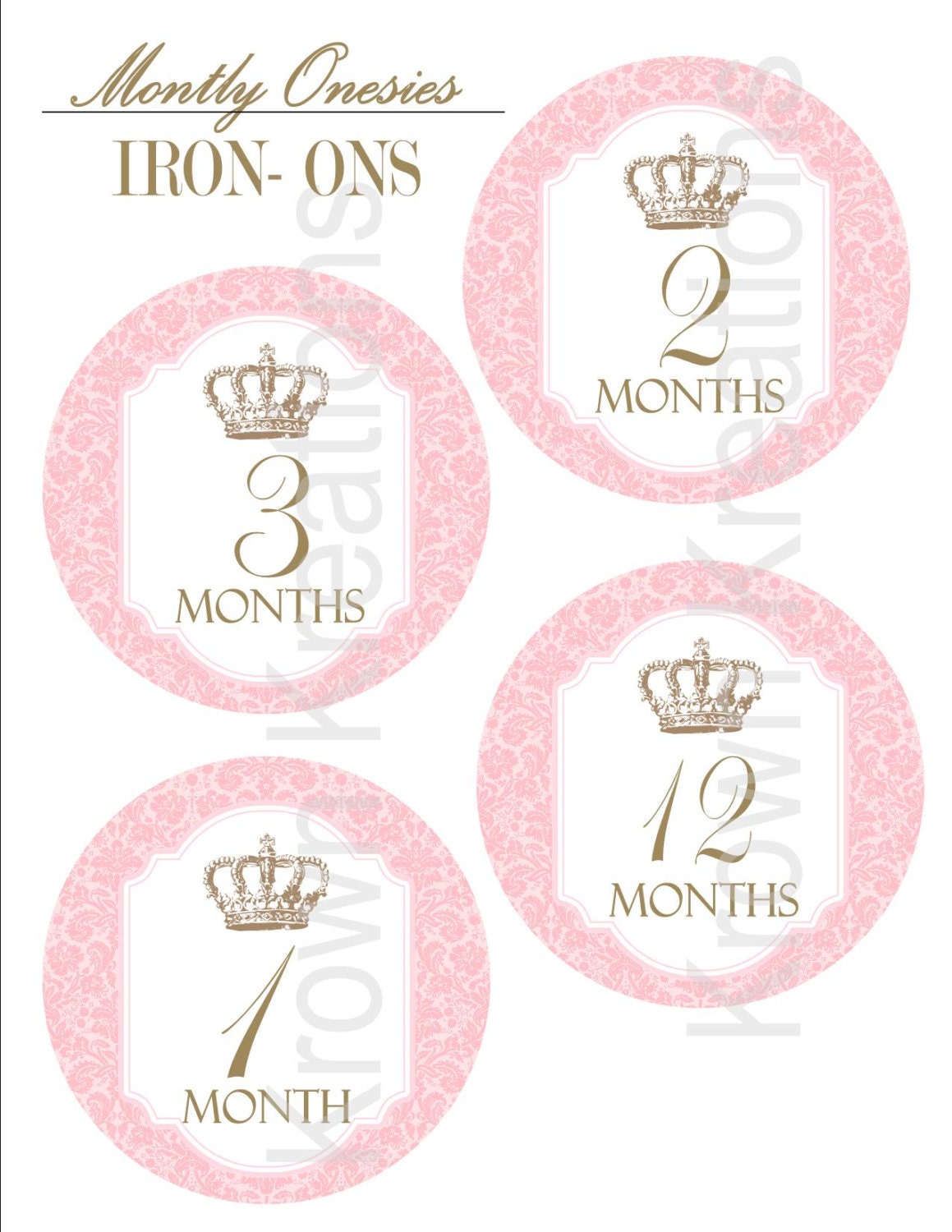 A ROYAL Tea Party - IRON ONS - Baby Shower - Baby T Shirts - Baby Clothes - Girl Birthday - Bridal Shower - Krown Kreations
