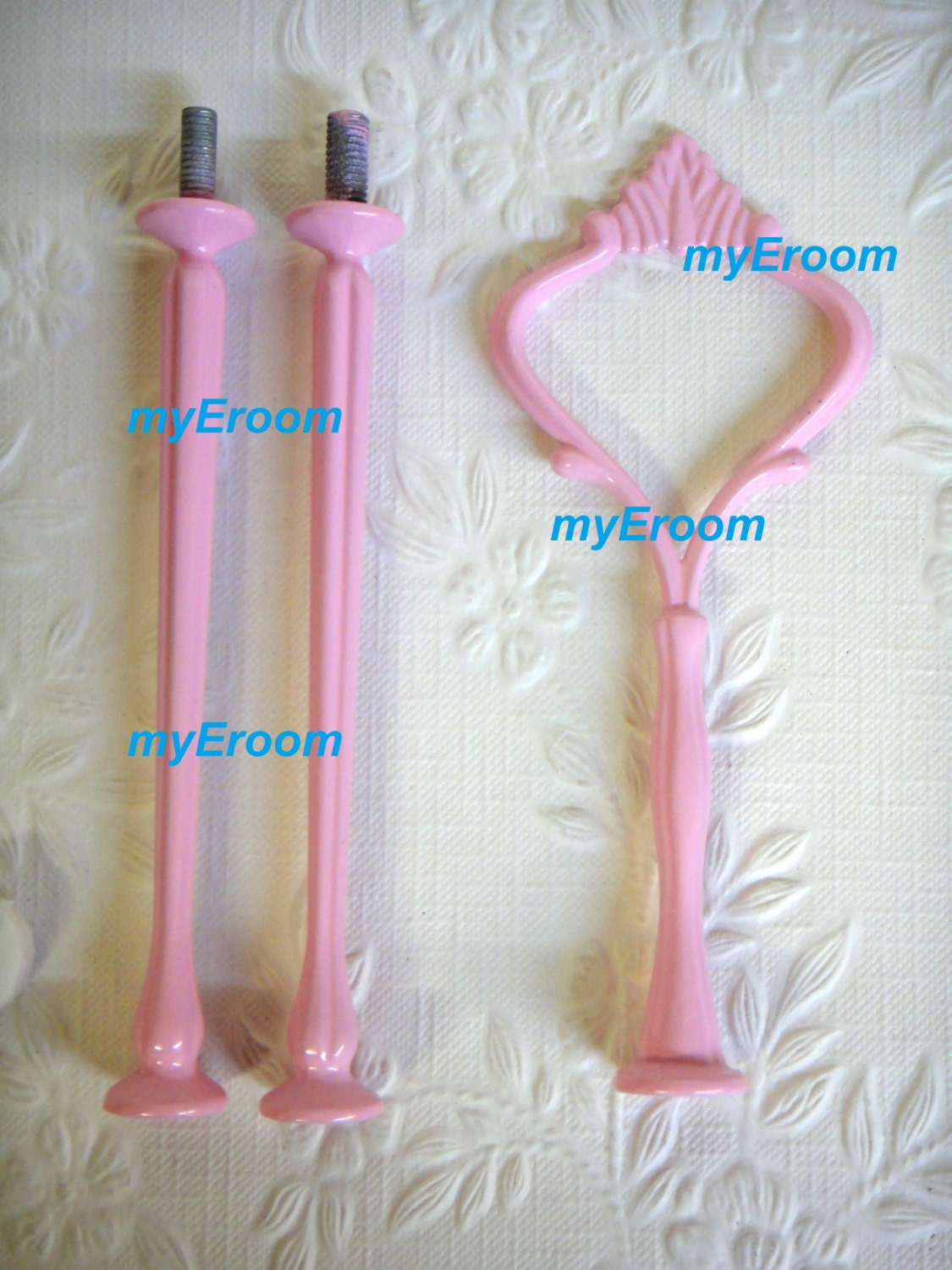PINK HEAVY Cake Stand Handle 3 Tier Crown Centre Fitting / Hardware kit