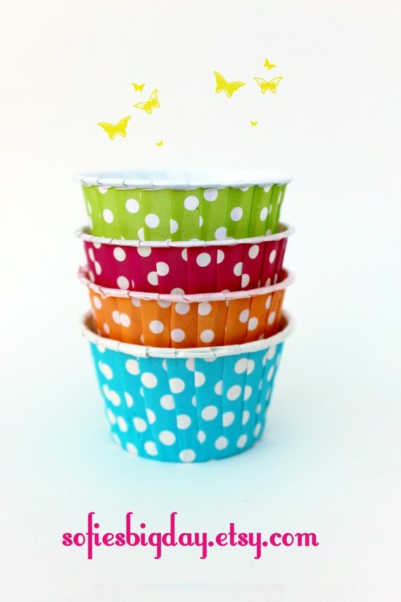 WONDERLAND ASSORTMENT- Polka Dot Cupcake Liners/ Candy or Nut Cups - ice cream cups-Alice in Wonderland party-20 count Il_570xn