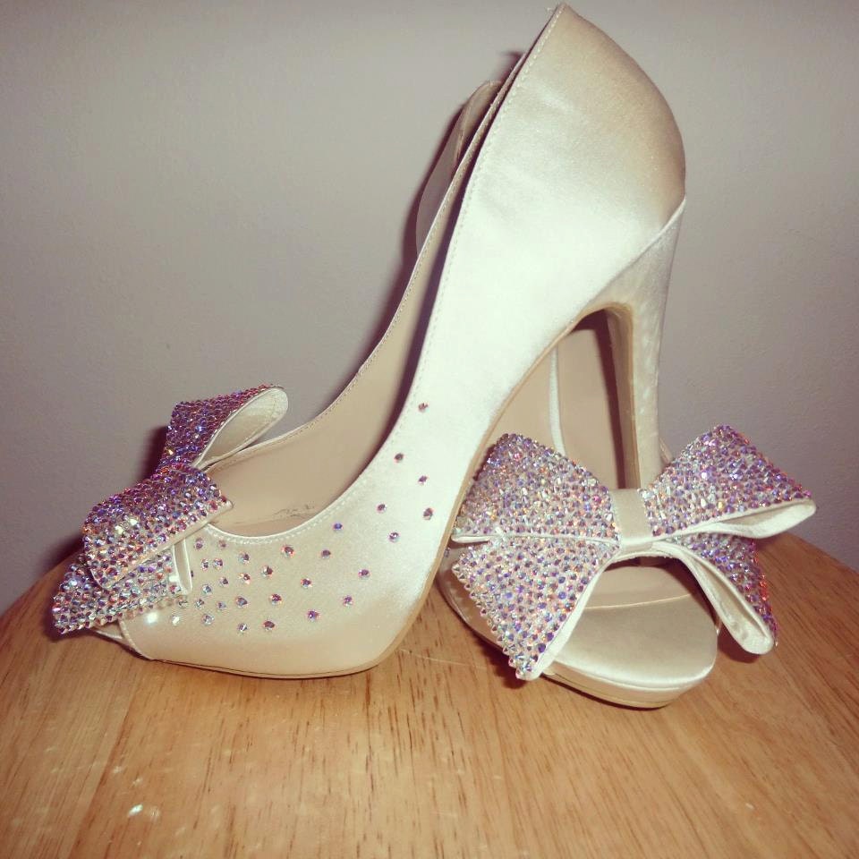 Wedding shoes, Ivory wedding shoes, Swarovski rhinestone bridal shoes