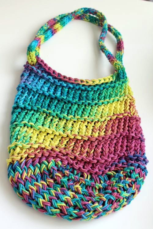 Rainbow Knit Mesh Tote