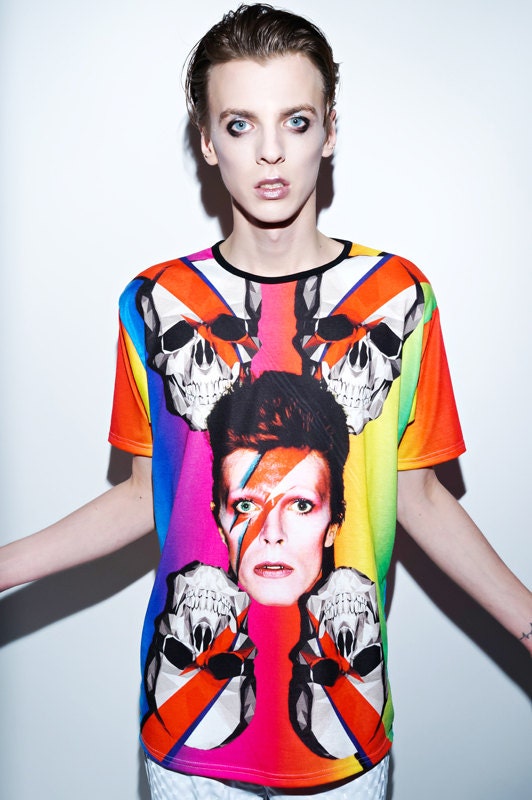 Charles of London Bowie Skull Design UNISEX T-Shirt