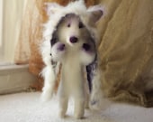 Blueberry Snow, the needle felted  fox - MADE TO ORDER