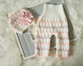 Newborn Photo Prop: Newborn Upcycled Set - Newborn Bonnet, Pants, Vintage Inspired Baby Hat, Boy & Girl Photography Props