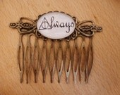 Harry Potter Always and Butterbeer logo cameo haircomb 18 x 25mm