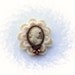 Cameo Brooch - Victorian Young Lady Cameo Brooch Pin - Unique Gift