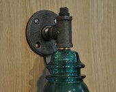 Custom Listing for Nick Two Glass Insulator Wall Sconces Light Retro-Industrial Styling