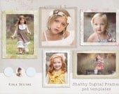 INSTANT DOWNLOAD Digital Frames, Shabby vintage, psd templates