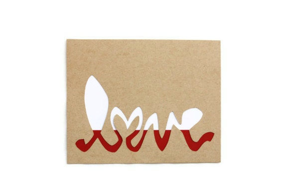 Hand Cut Wall Art: TWO TONE LOVE 8x10"