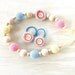 Nursing/Teething Necklace for Mom to Wear - Set of Necklace with 2 Crochet Ponytail Holders - Baby Shower Gift