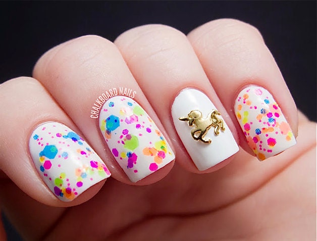 NEW--Clowning Around:  Custom-Blended NEON Glitter Nail Polish / Lacquer