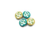 Green Ampersand Hair Clips