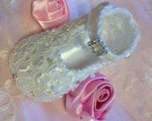 Pearls and Satin White Booties, Christening Booties