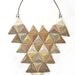 NATURAL ORDER unique statement 3D bib necklace in natural shades of suede
