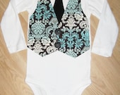 Damask vest shirt.Vest Onesie. Infant onesie.Toddler shirt.Carters onesie. Boys tshirt. Toddler tie shirt. 3, 6, 9, 12, 18, 24 2T 3T 4T 5/6t