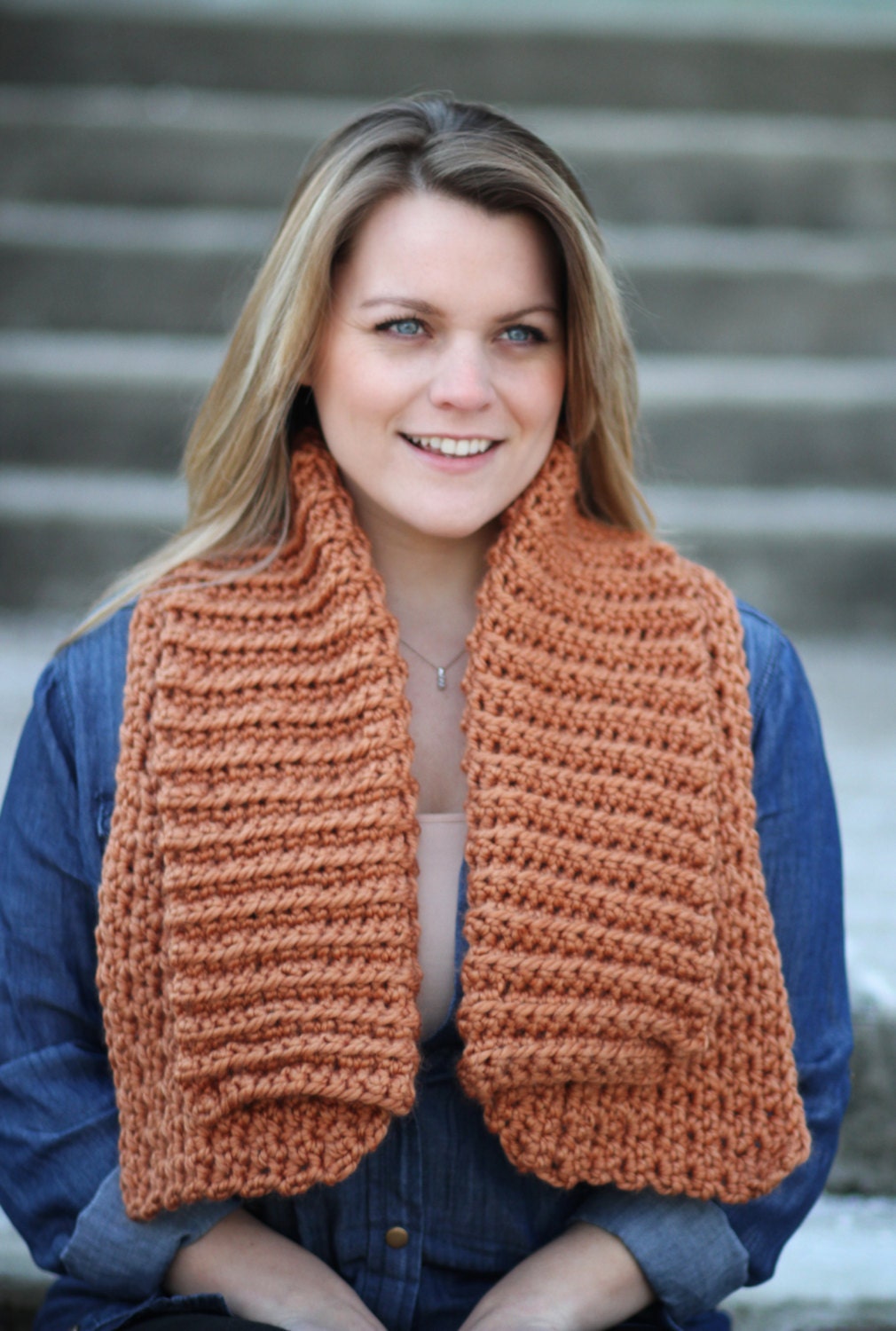 Chunky COLLAR Scarf Cowl Crochet PATTERN Bulky Wrap The ASPEN