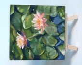 Small Original Oil Painting - Lotus Pond - landscape-still life