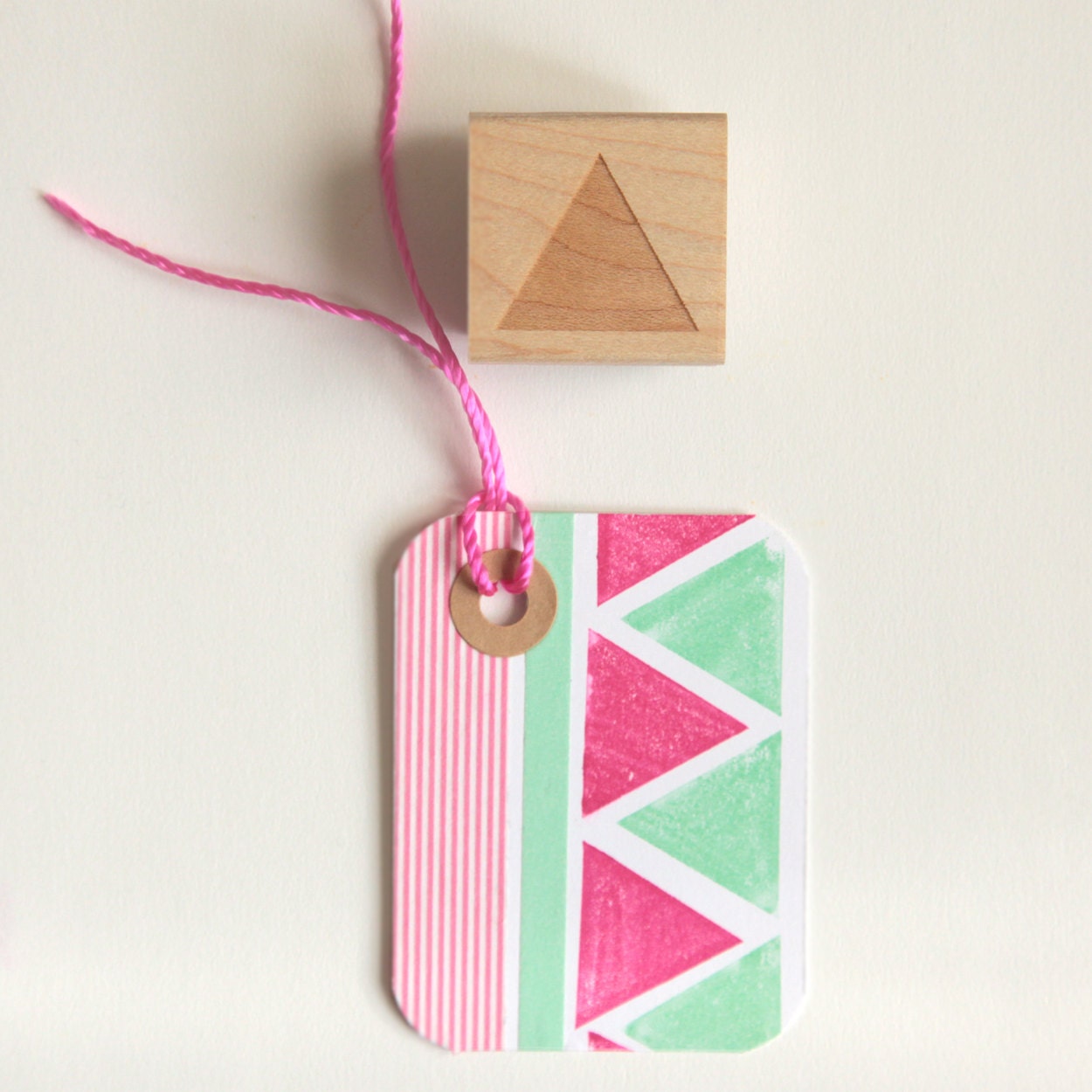 Geometric Rubber Stamp Wood Mounted 1 inch by HunterandCoDesigns