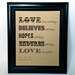 1 Corinthians 13 Print. Sign. Wedding. Poster. Rustic. Love Never Fails. 8x10