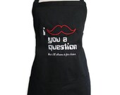 Mustache Apron - personalized for men or women - embroidered funny black grilling apron