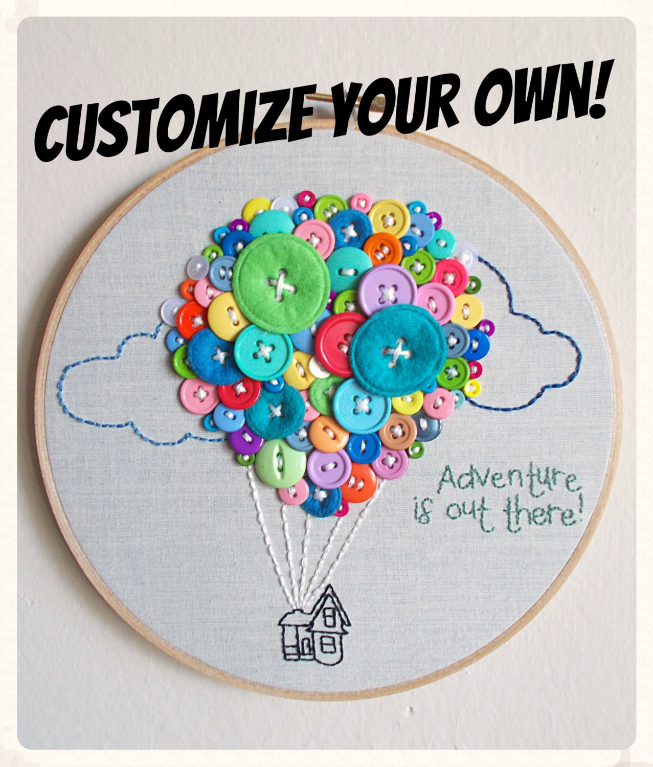 Adventure is Out There- UP Embroidery Hanging Hoop