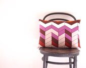 PURPLE RAIN - chevron cushion cover vintage limited edition chevron fabric 50 x 38cm or 20" x 14"
