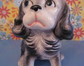 Adorable Vintage 1950's Puppy Dog Spring Planter, Porcelain Collectible Made in Japan Great Gift for a Dog Lover